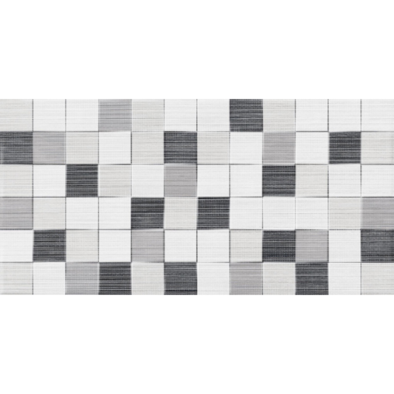 Κεραμικό πλακάκι τοίχου με ανάγλυφη γεωμετρική υφή cubik και γκρι ματ φινίρισμα από τη σειρά Tessile της KEROS.